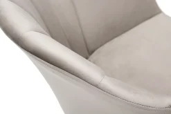 Miliboo Design-Stuhl aus taupefarbenem Samt mit Füßen aus schwarzem Metall MILLY* Design-stühle