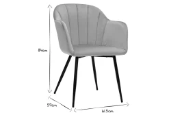 Miliboo Design-Stuhl aus taupefarbenem Samt mit Füßen aus schwarzem Metall MILLY* Design-stühle