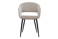 Miliboo Design-Stuhl aus taupefarbenem Samt mit Füßen aus schwarzem Metall PRISMA* Design-stühle