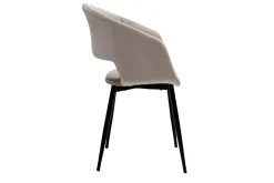 Miliboo Design-Stuhl aus taupefarbenem Samt mit Füßen aus schwarzem Metall PRISMA* Design-stühle