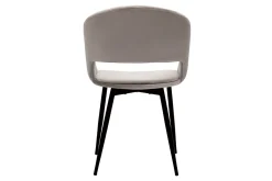 Miliboo Design-Stuhl aus taupefarbenem Samt mit Füßen aus schwarzem Metall PRISMA* Design-stühle