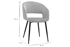 Miliboo Design-Stuhl aus taupefarbenem Samt mit Füßen aus schwarzem Metall PRISMA* Design-stühle