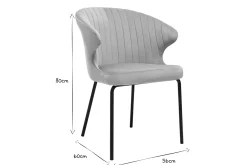 Miliboo Design-Stuhl aus taupefarbenem, dekorativem Samt und schwarzem Metall REQUIEM* Design-stühle