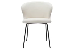 Miliboo Design-Stuhl aus weißem Stoff mit Bouclé-Wolleffekt und schwarzem Metall YDA* Design-stühle