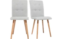 Miliboo Design-Stuhl Hellgrau und Holz 2er-Set HORTA* Design-stühle