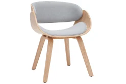 Miliboo Design-Stuhl hellgrau und helles Holz BENT* Design-stühle|Holzstühle