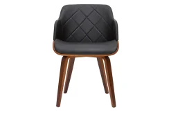 Miliboo Design-Stuhl in Schwarz und Walnuss LUCIEN* Design-stühle