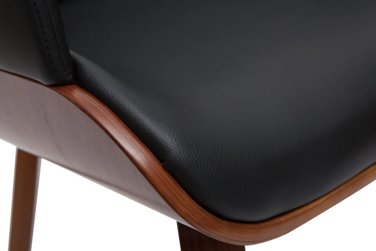 Miliboo Design-Stuhl in Schwarz und Walnuss LUCIEN* Design-stühle