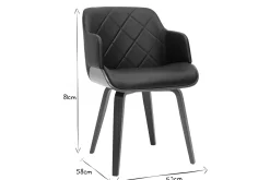 Miliboo Design-Stuhl in Schwarz und Walnuss LUCIEN* Design-stühle