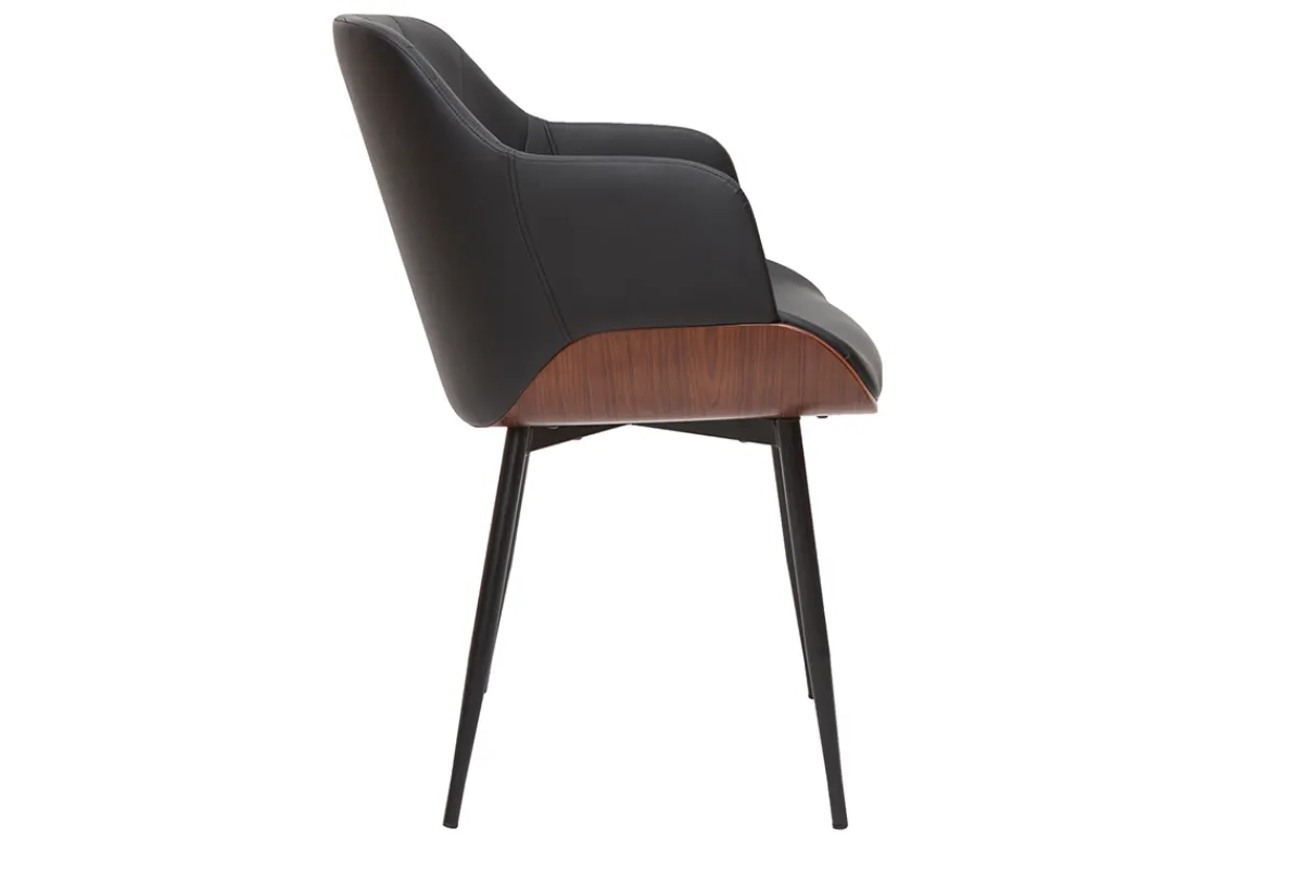 Miliboo Design-Stuhl in Schwarz und Walnuss LUCIEN* Design-stühle