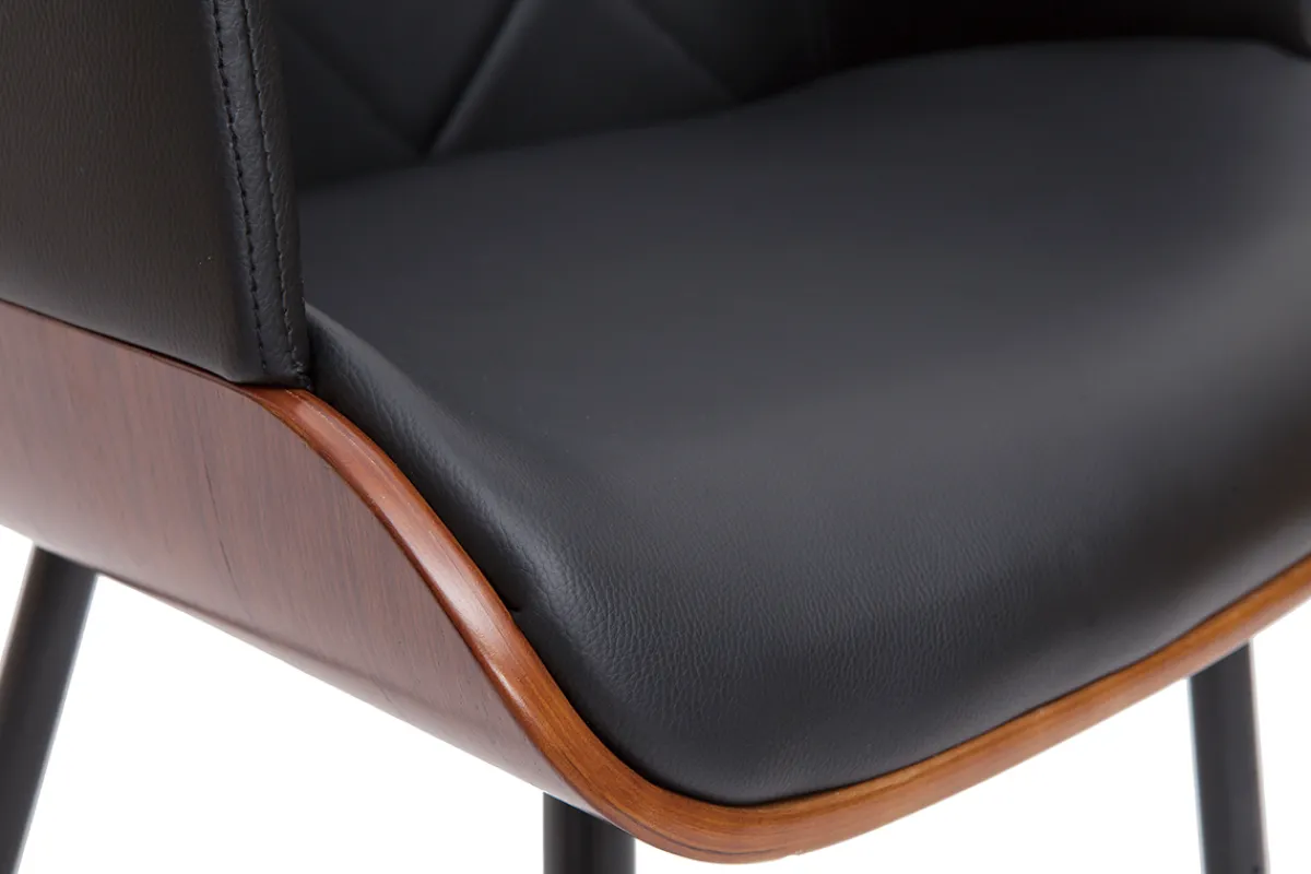 Miliboo Design-Stuhl in Schwarz und Walnuss LUCIEN* Design-stühle