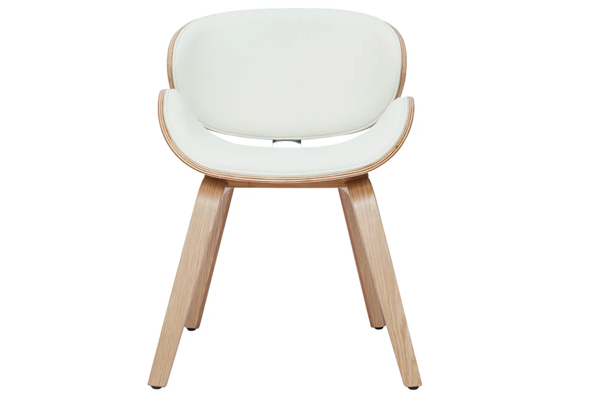 Miliboo Design-Stuhl in Weiß und helles Holz WALNUT* Design-stühle|Holzstühle