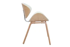 Miliboo Design-Stuhl in Weiß und helles Holz WALNUT* Design-stühle|Holzstühle