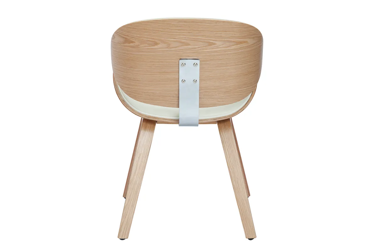 Miliboo Design-Stuhl in Weiß und helles Holz WALNUT* Design-stühle|Holzstühle