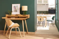 Miliboo Design-Stuhl in Weiß und helles Holz WALNUT* Design-stühle|Holzstühle