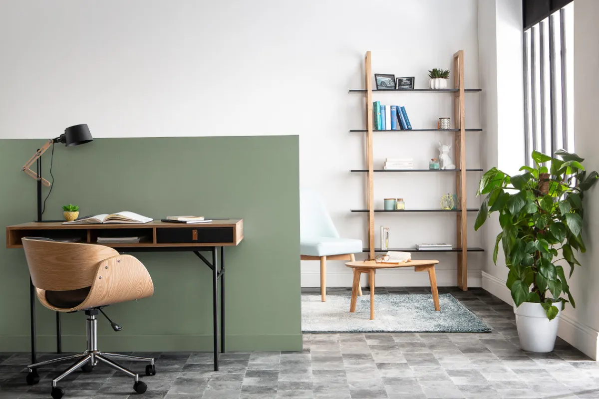 Miliboo Design-Stuhl Rollen Schwarz und Helles Holz BENT* Bürostühle|Bürostuhl Zum Kleinen Preis
