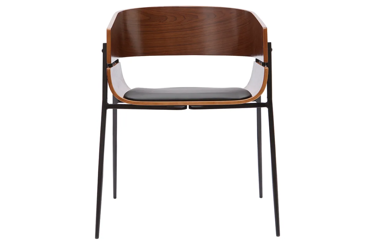 Miliboo Design-Stuhl schwarz mit dunklem Holz WESS* Design-stühle|Holzstühle