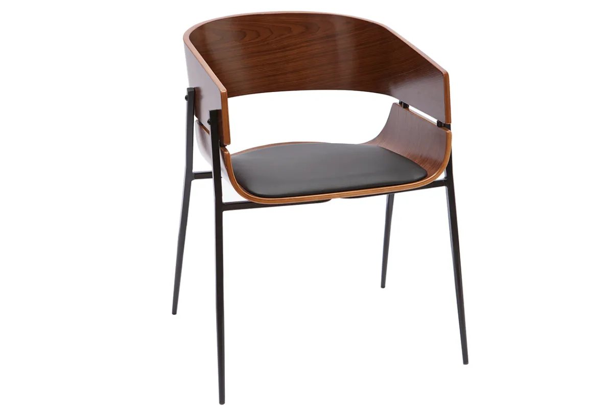Miliboo Design-Stuhl schwarz mit dunklem Holz WESS* Design-stühle|Holzstühle