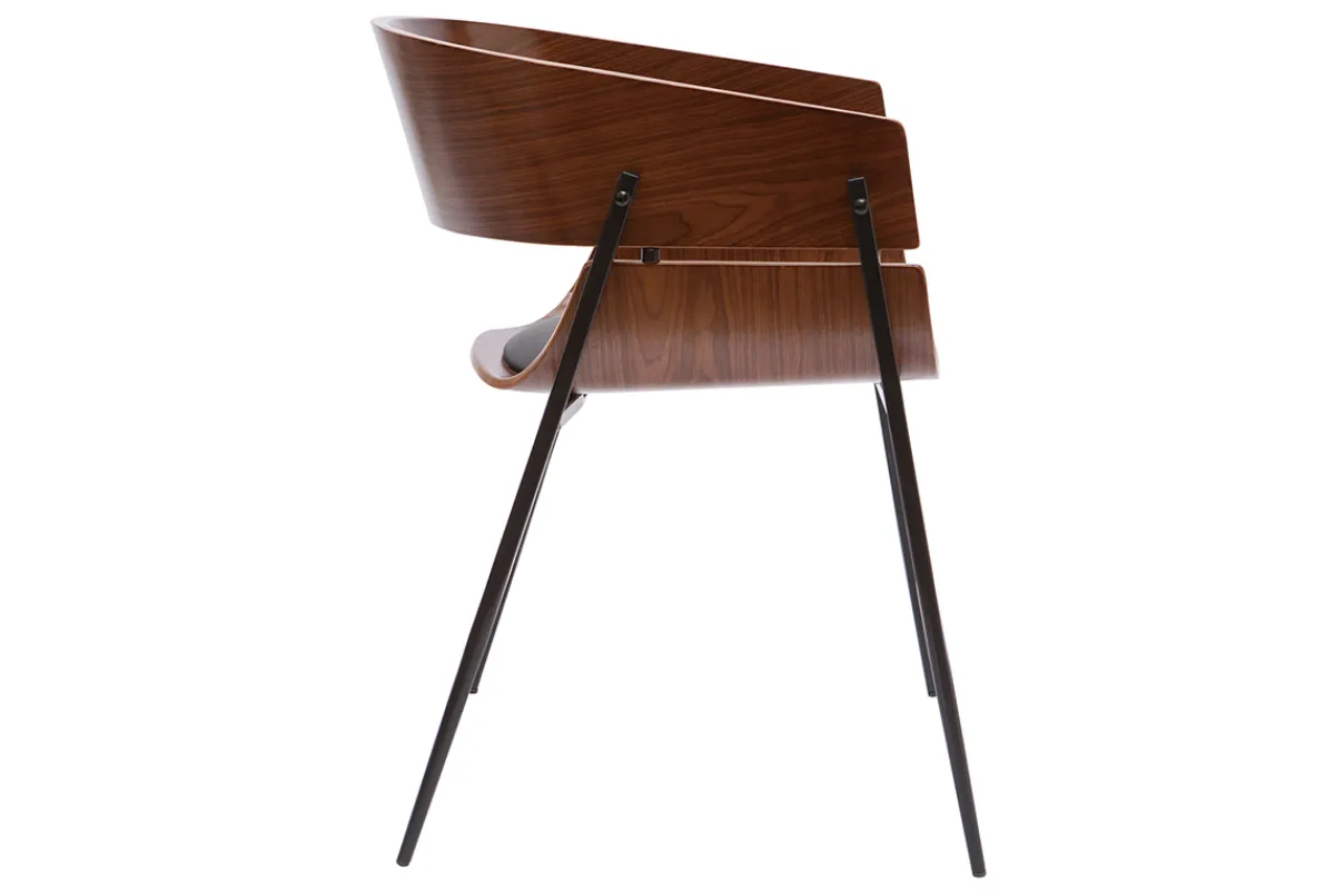 Miliboo Design-Stuhl schwarz mit dunklem Holz WESS* Design-stühle|Holzstühle