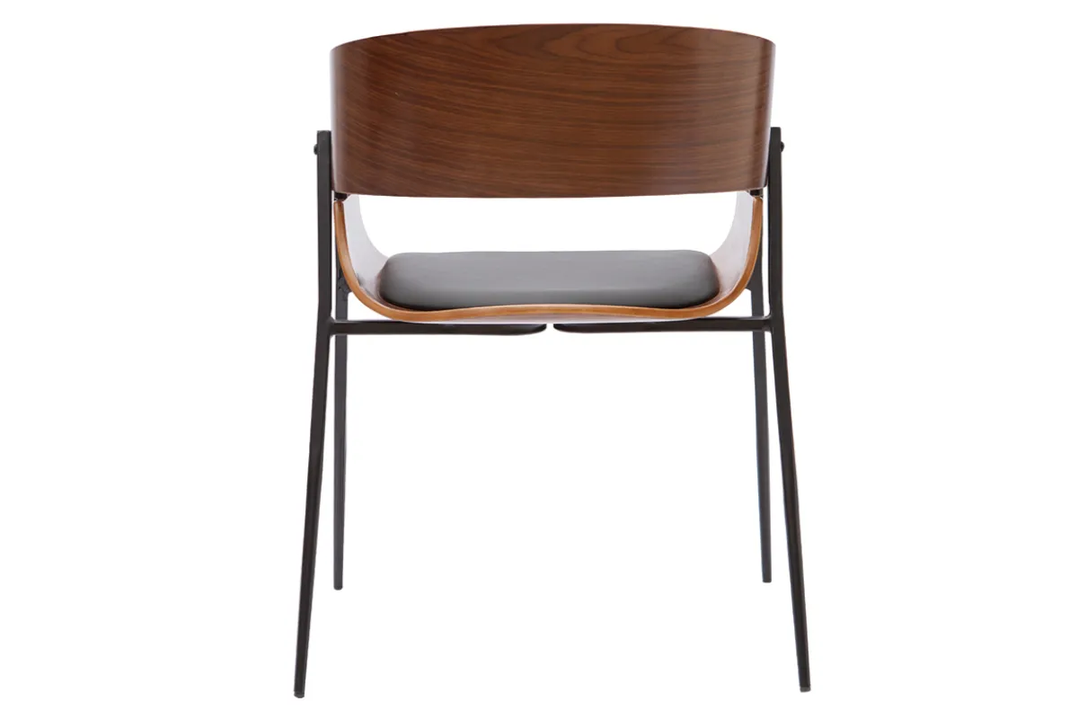 Miliboo Design-Stuhl schwarz mit dunklem Holz WESS* Design-stühle|Holzstühle