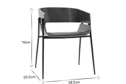Miliboo Design-Stuhl schwarz mit dunklem Holz WESS* Design-stühle|Holzstühle