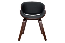 Miliboo Design-Stuhl schwarz und dunkles Walnussfurnier WALNUT* Design-stühle