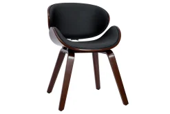Miliboo Design-Stuhl schwarz und dunkles Walnussfurnier WALNUT* Design-stühle