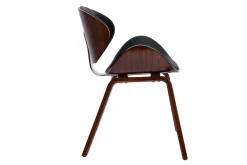 Miliboo Design-Stuhl schwarz und dunkles Walnussfurnier WALNUT* Design-stühle