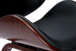 Miliboo Design-Stuhl schwarz und dunkles Walnussfurnier WALNUT* Design-stühle