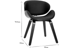 Miliboo Design-Stuhl schwarz und dunkles Walnussfurnier WALNUT* Design-stühle