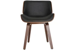 Miliboo Design-Stuhl, schwarz und dunkles Walnussholz RUBBENS* Design-sessel|Design-stühle