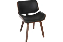 Miliboo Design-Stuhl, schwarz und dunkles Walnussholz RUBBENS* Design-sessel|Design-stühle