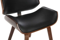 Miliboo Design-Stuhl, schwarz und dunkles Walnussholz RUBBENS* Design-sessel|Design-stühle