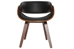 Miliboo Design-Stuhl Schwarz und dunkles Holz Nussbaum BENT* Design-sessel|Design-stühle