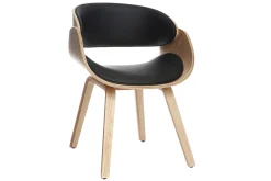 Miliboo Design-Stuhl Schwarz und helles Holz BENT* Design-sessel|Design-stühle