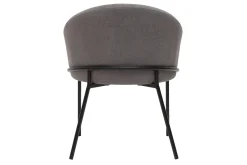 Miliboo Design-Stuhl Stoff mit Samteffekt in Grau und schwarzem Metall JENNA* Design-stühle