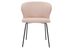 Miliboo Design-Stuhl Stoff mit Samteffekt in Zartrosa und schwarzem Metall YDA* Design-stühle