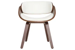 Miliboo Design-Stuhl Weiß und dunkles Holz Nussbaum BENT* Design-sessel|Design-stühle