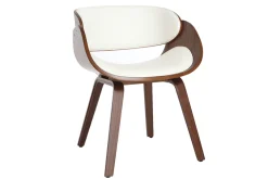 Miliboo Design-Stuhl Weiß und dunkles Holz Nussbaum BENT* Design-sessel|Design-stühle