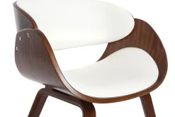 Miliboo Design-Stuhl Weiß und dunkles Holz Nussbaum BENT* Design-sessel|Design-stühle