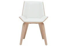 Miliboo Design-Stuhl weiß und helles Holz MELKIOR* Design-stühle|Holzstühle