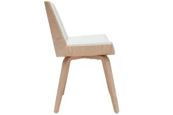 Miliboo Design-Stuhl weiß und helles Holz MELKIOR* Design-stühle|Holzstühle
