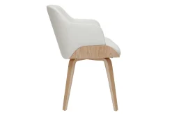 Miliboo Design-Stuhl weiß und helles Holz LUCIEN* Design-stühle|Holzstühle