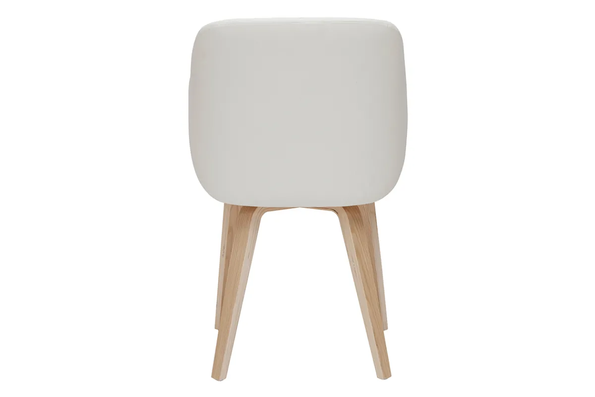 Miliboo Design-Stuhl weiß und helles Holz LUCIEN* Design-stühle|Holzstühle