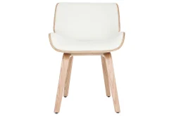 Miliboo Design-Stuhl, weiß und helles Holz RUBBENS* Design-sessel|Design-stühle