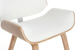 Miliboo Design-Stuhl, weiß und helles Holz RUBBENS* Design-sessel|Design-stühle