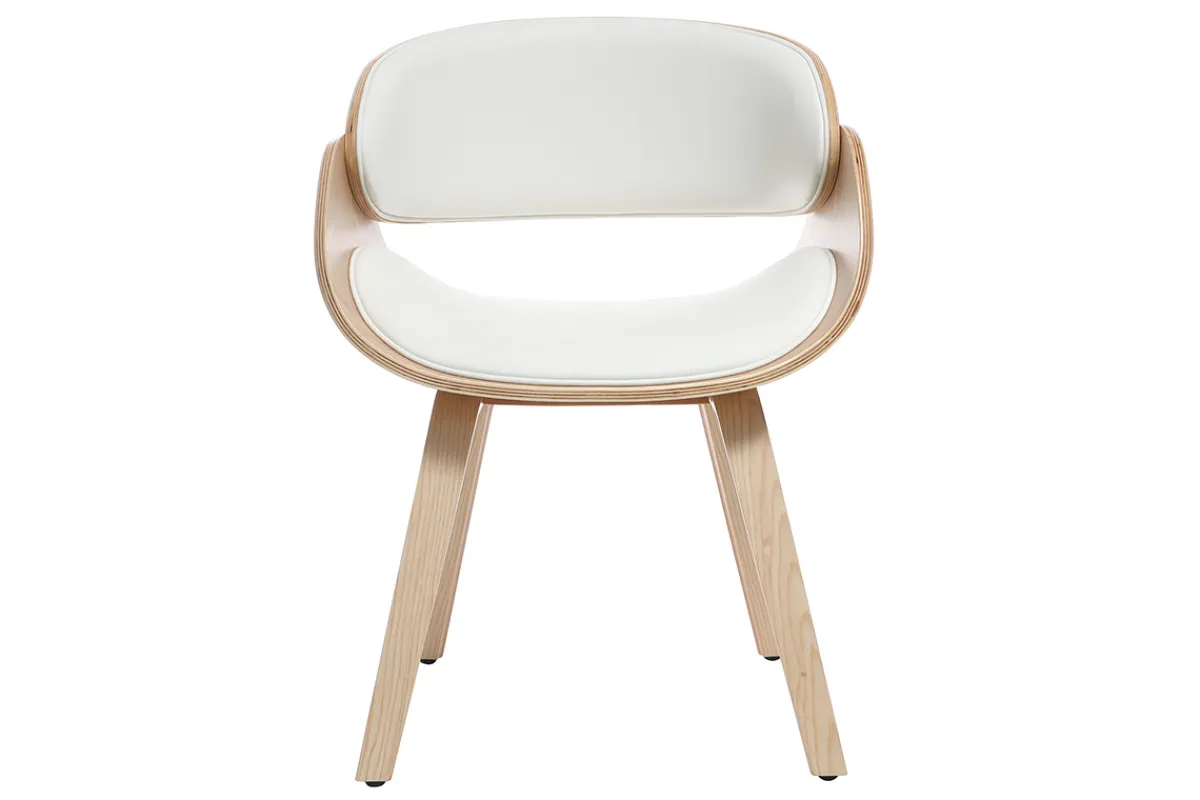 Miliboo Design-Stuhl Weiß und helles Holz BENT* Design-sessel|Design-stühle