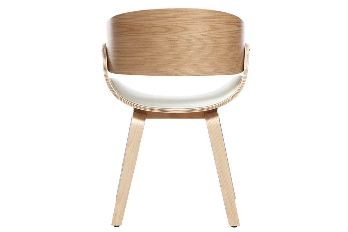 Miliboo Design-Stuhl Weiß und helles Holz BENT* Design-sessel|Design-stühle