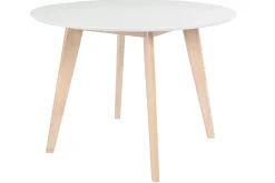 Miliboo Design-Tisch LEENA Holz und Weiß D100* Esstische