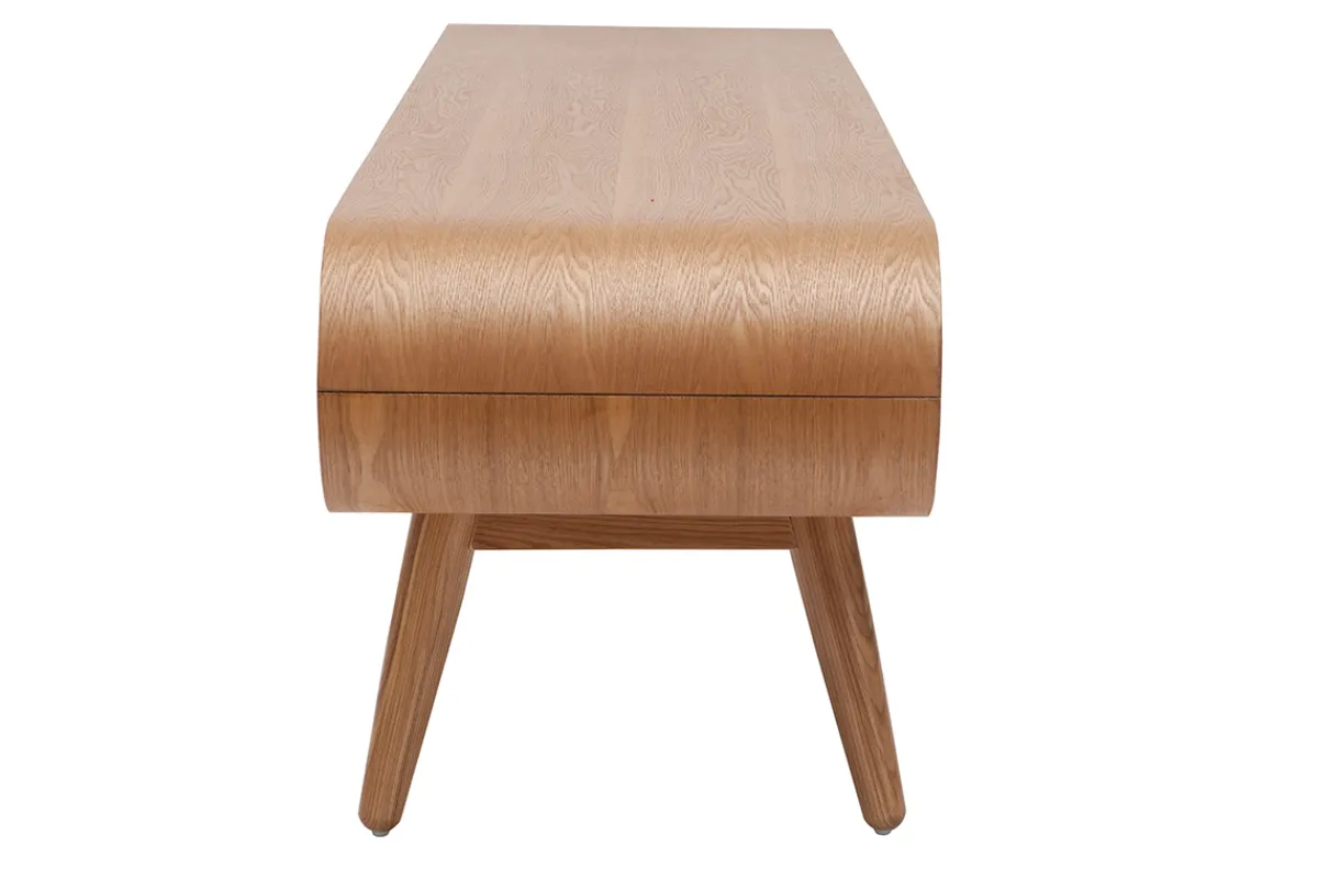 Miliboo Design-TV-Möbel 2 Schubladen Esche naturell - BALTIK* Tv-lowboards